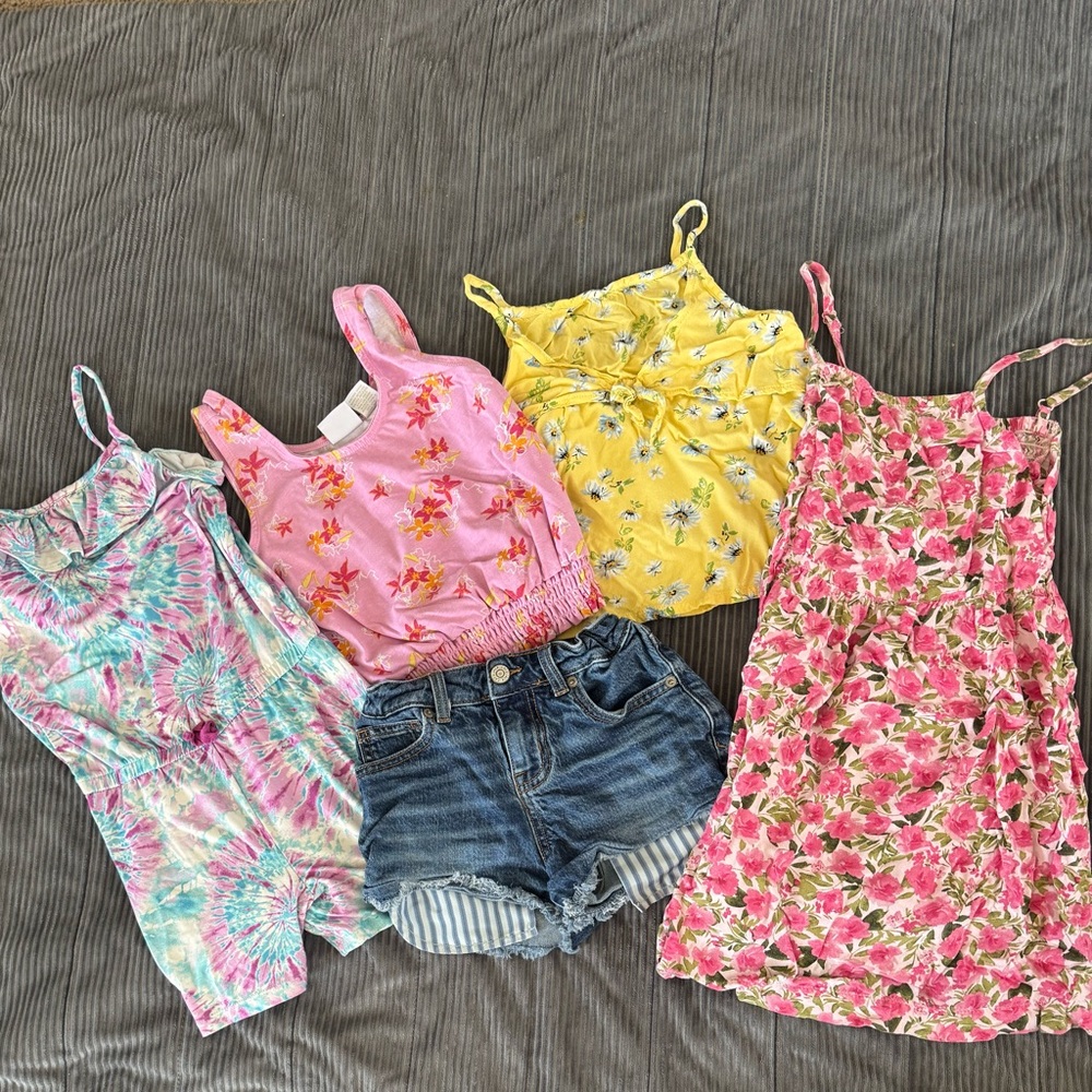 Colorful Girls 7 Summer Dress and Shorts Bundle